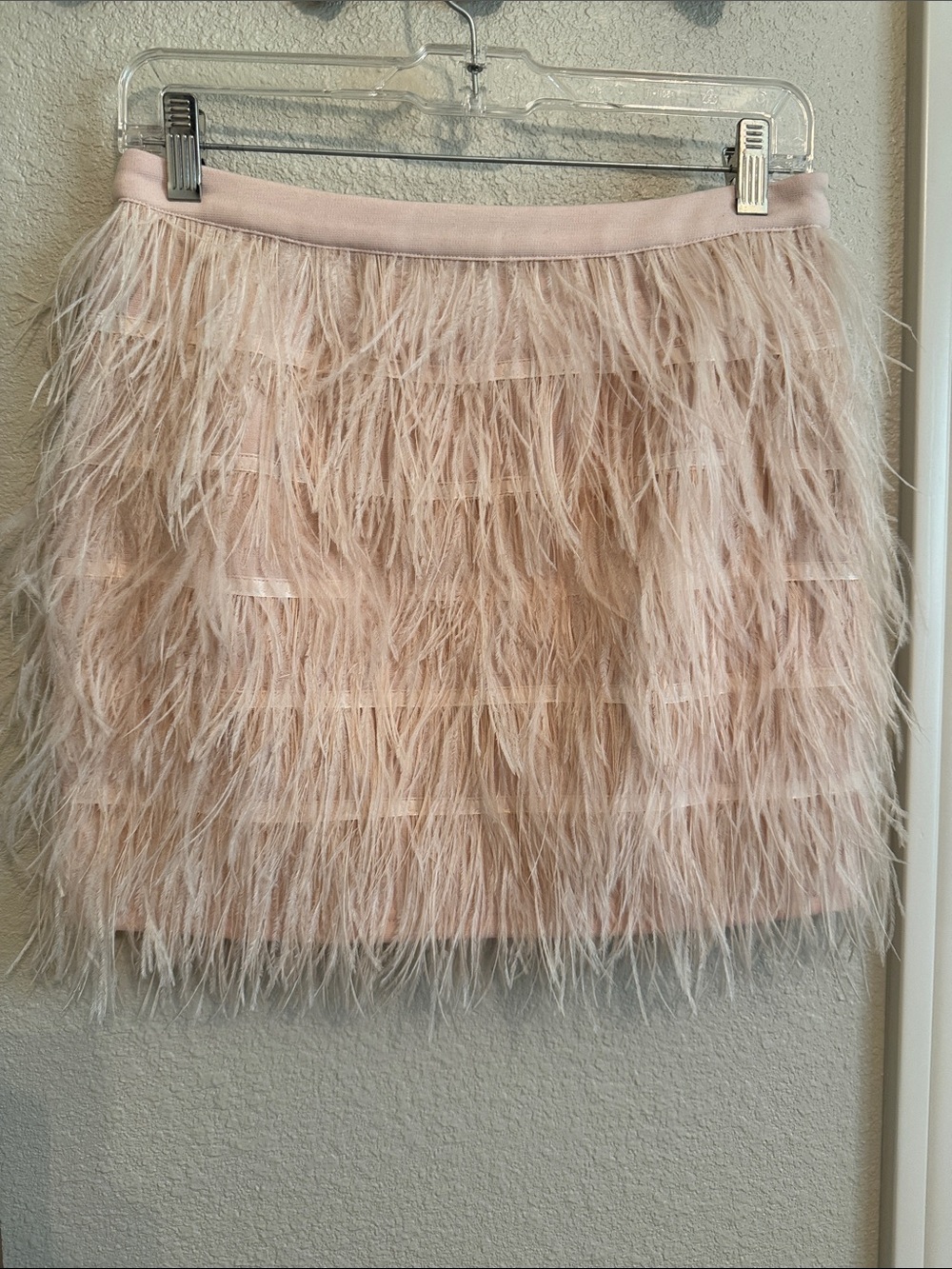 Lulu's Blush Feathered Mini Skirt